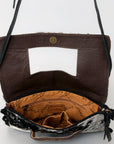 American Darling Hand Tooled Hair-On Genuine Leather Women Bag Western Handbag Purse