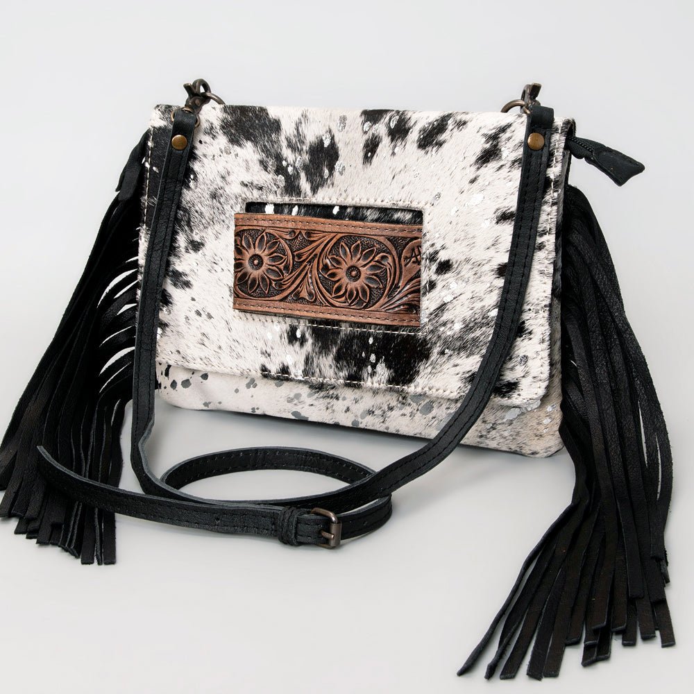 American Darling Hand Tooled Hair-On Genuine Leather Women Bag Western Handbag Purse