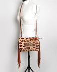 American Darling Hand Tooled Hair-On Genuine Leather Women Bag Western Handbag Purse