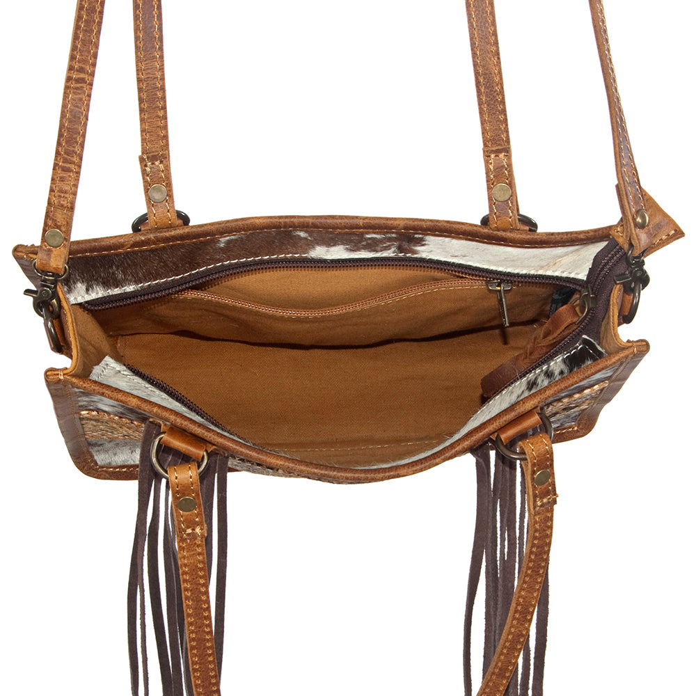 American Darling Tote Bag Handcrafted Hair-On Cowhide Genuine Leather with Fringes Western Purse