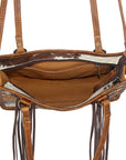 American Darling Tote Bag Handcrafted Hair-On Cowhide Genuine Leather with Fringes Western Purse