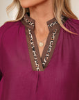 Deborah Flounced Bracelet Sleeve Blouse