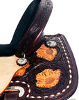Flex Tree Western Horse Saddle In American Leather Barrel Trail By Hilason