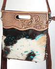American Darling Clutch Hand Tooled Hair On Genuine Leather Women Bag Western Handbag Purse