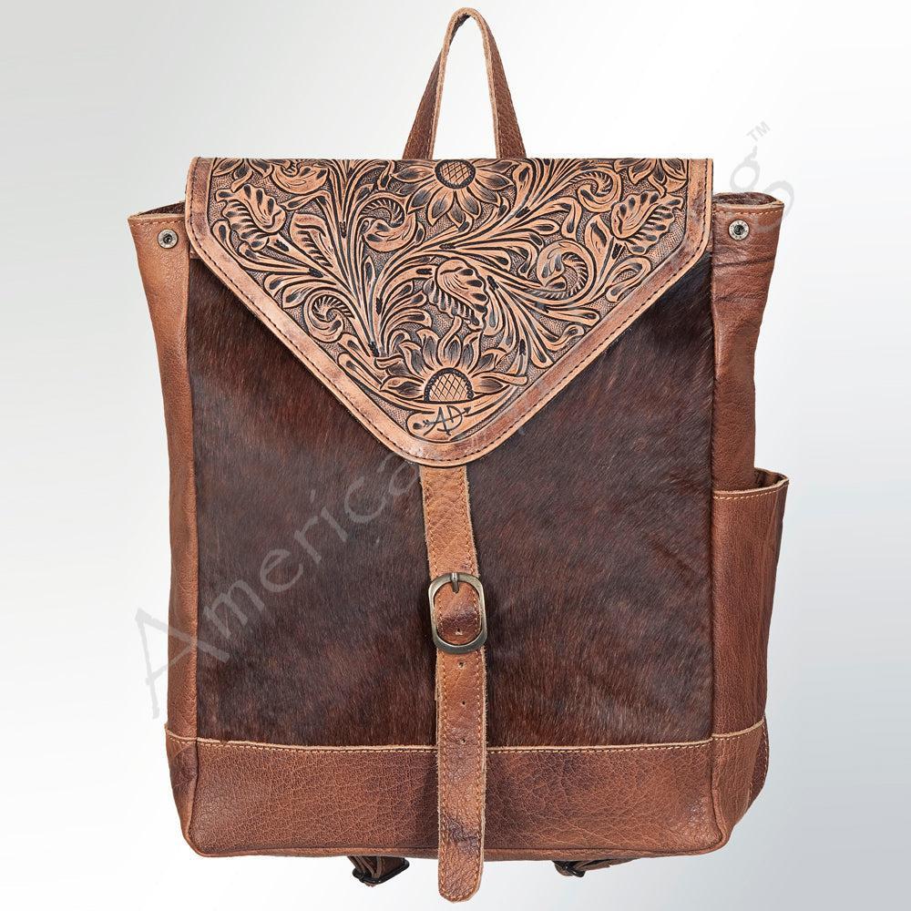 ADBG386BRWBR American Darling Hand Tooled Genuine Leather Women Bag Western Handbag Purse