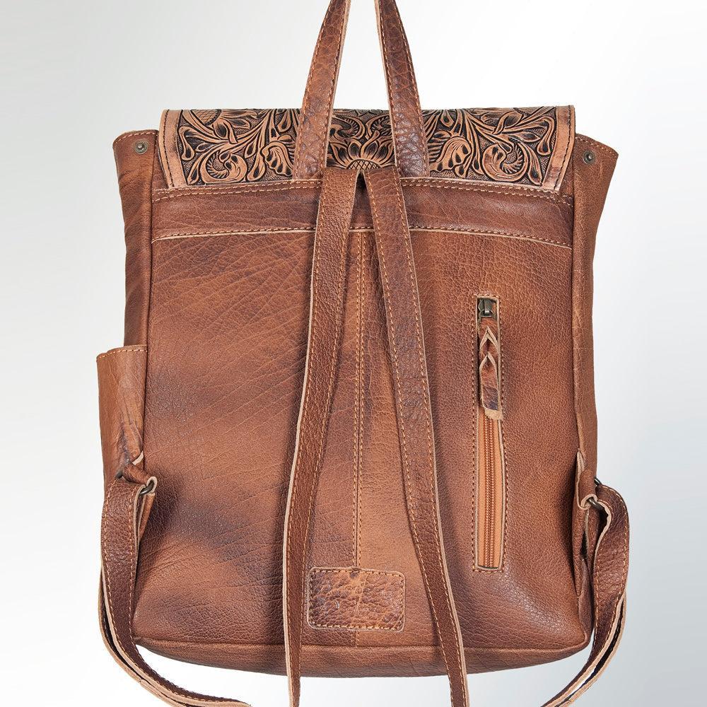 ADBG386BRWBR American Darling Hand Tooled Genuine Leather Women Bag Western Handbag Purse