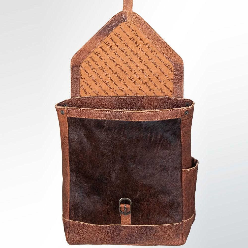 ADBG386BRWBR American Darling Hand Tooled Genuine Leather Women Bag Western Handbag Purse
