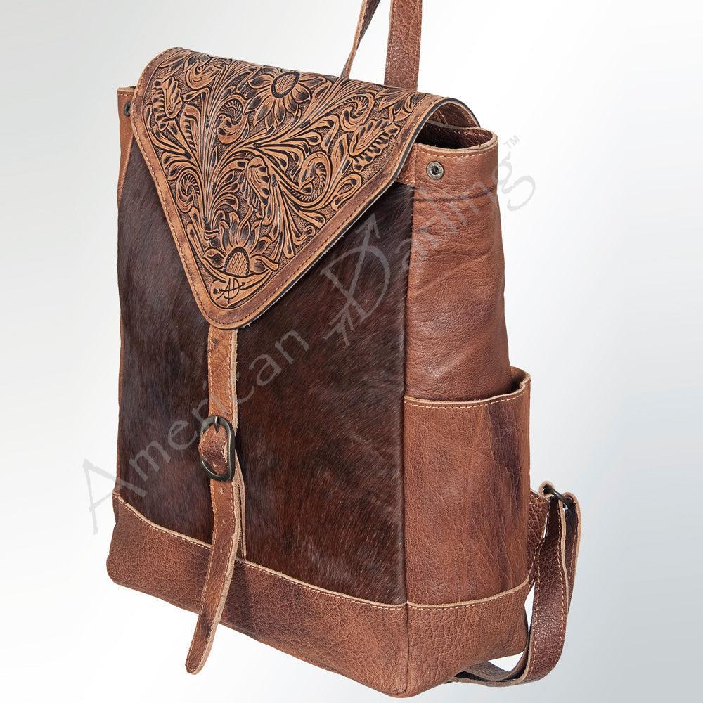 ADBG386BRWBR American Darling Hand Tooled Genuine Leather Women Bag Western Handbag Purse