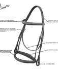 ExionPro Thin Noseband Padded Hunter Bridle with Reins