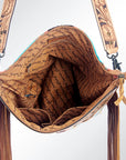 American Darling ADBG207DAR Signature Crossbody Hand Tooled Saddle Blanket Genuine Leather Women Bag Western Handbag Purse