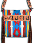 American Darling ADBG215DAR Large Crossbody Hand Tooled Saddle Blanket Genuine Leather Women Bag Western Handbag Purse