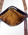 American Darling Clutch Hand Tooled Saddle Blanket Fabric Genuine Leather Western Women Bag Handbag Purse | Purses for Cute