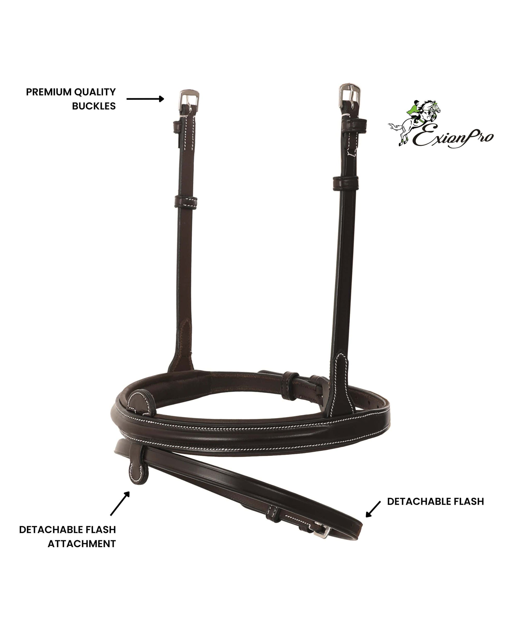 Replacement Noseband of ExionPro Detachable Flash New Thin Raised Bridle &amp; Reins