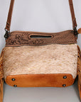 American Darling Clutch Hand Tooled Hair On Genuine Leather Women Bag Western Handbag Purse