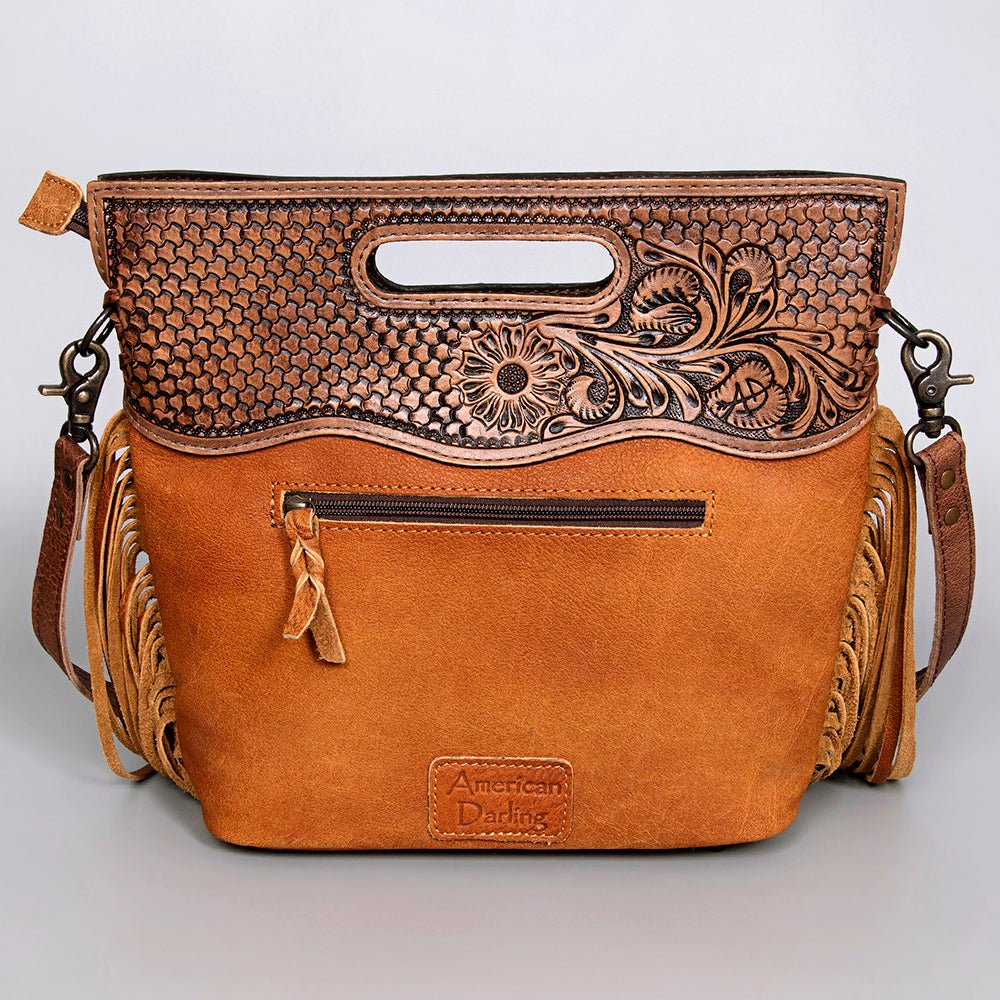 American Darling Clutch Hand Tooled Hair On Genuine Leather Women Bag Western Handbag Purse