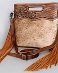 American Darling Clutch Hand Tooled Hair On Genuine Leather Women Bag Western Handbag Purse