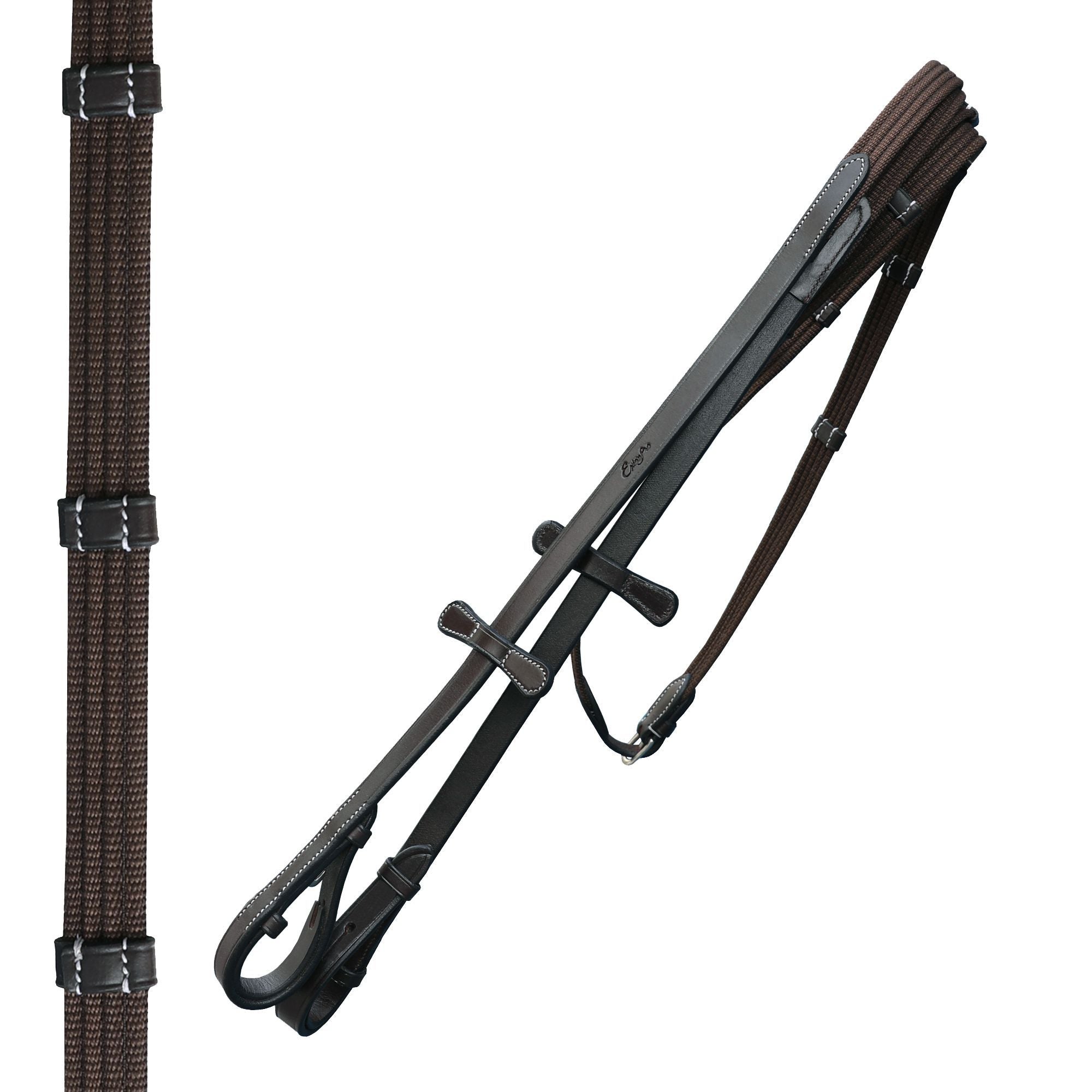 ExionPro Dressage Bridle: Mono Crown, Raised Browband, Anatomical Noseband, Detachable Flash &amp; Web Reins