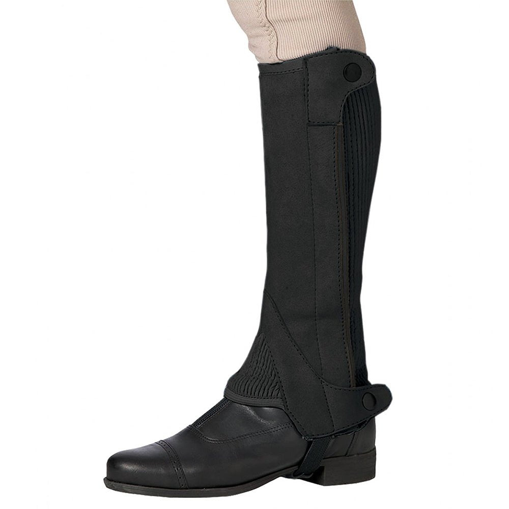 Small Ovation Ladies Half Chaps Elite Amara Ribbed Black