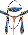 Western Horse Headstall Breast Collar Set American Leather  Hilason