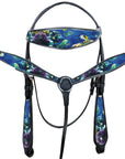 Western Horse Headstall Breast Collar Set American Leather Hilason