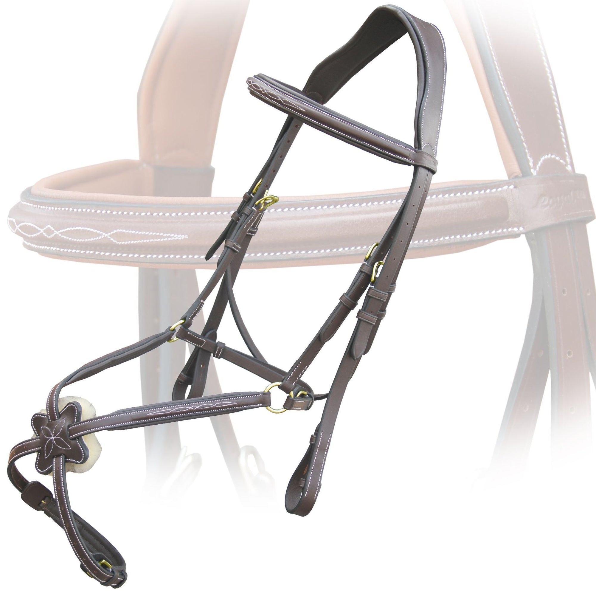ExionPro Padded Ear Free Monocrown Crown Piece Figure 8 Bridle &amp; Reins