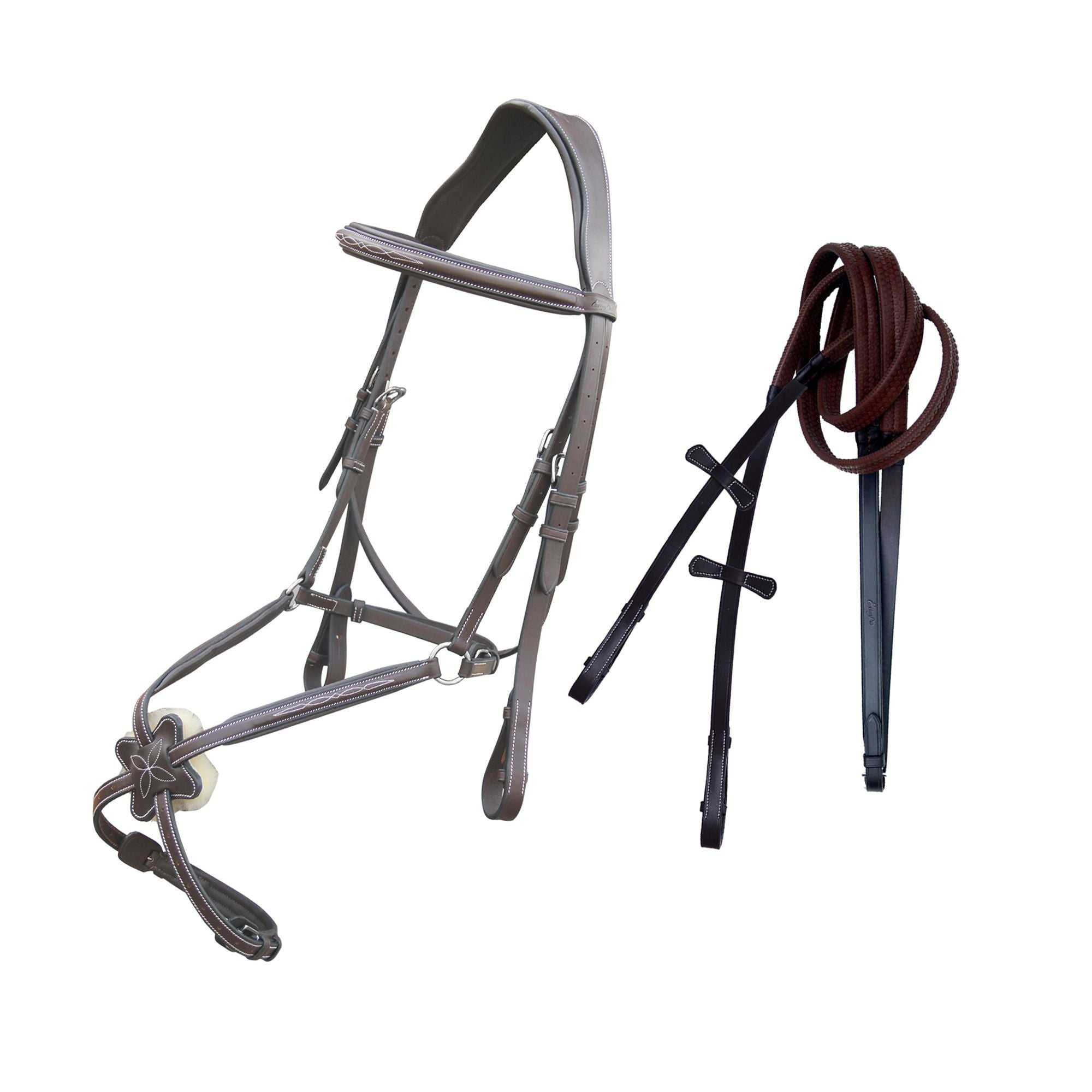 ExionPro Padded Ear Free Monocrown Crown Piece Figure 8 Bridle &amp; Reins