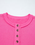 Solid Half-Button Pullover and Jogger Pants Set