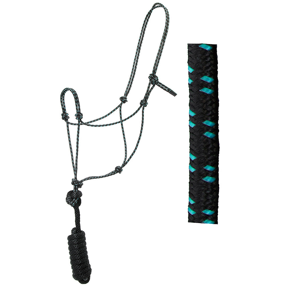 Hilason Basic Two-Toned Poly Rope Halter with 8' Lead – Durable, Lightweight &amp; Hardware-Free