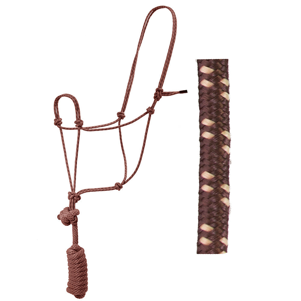 Hilason Basic Two-Toned Poly Rope Halter with 8' Lead – Durable, Lightweight &amp; Hardware-Free