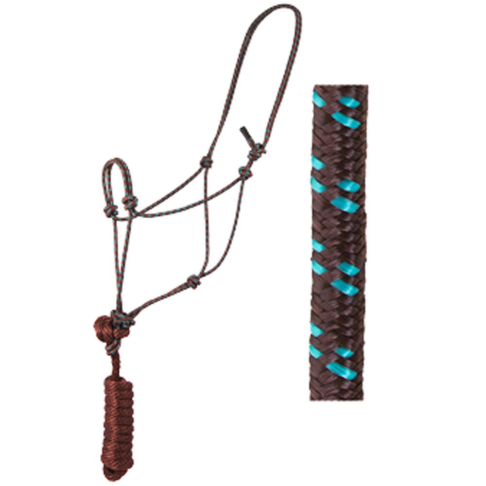 Hilason Basic Two-Toned Poly Rope Halter with 8' Lead – Durable, Lightweight &amp; Hardware-Free