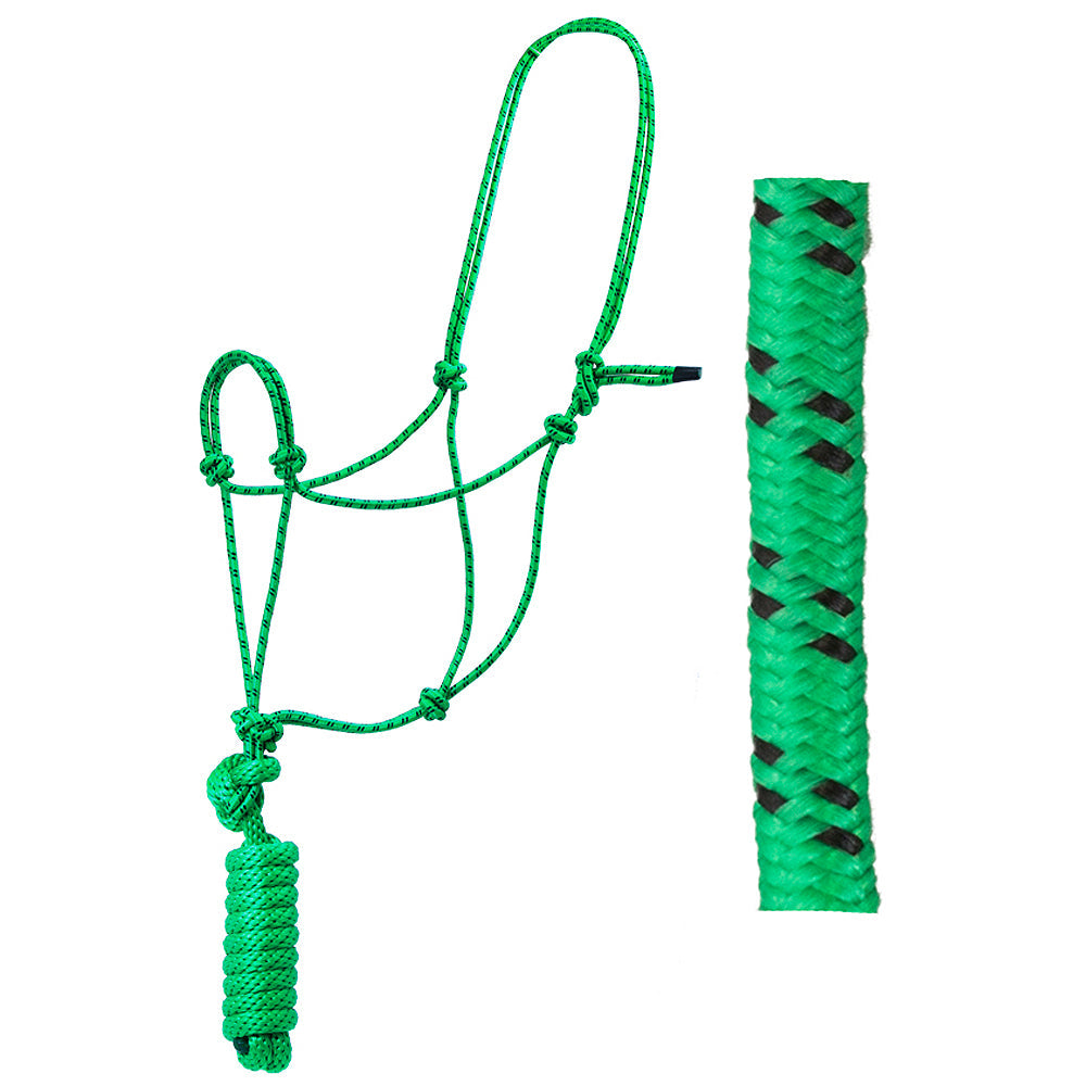 Hilason Basic Two-Toned Poly Rope Halter with 8' Lead – Durable, Lightweight &amp; Hardware-Free