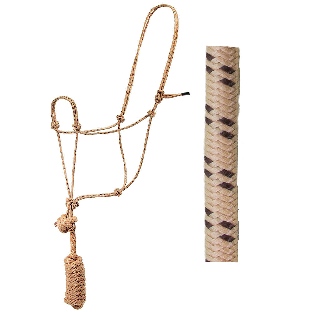 Hilason Basic Two-Toned Poly Rope Halter with 8' Lead – Durable, Lightweight &amp; Hardware-Free