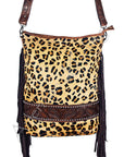 American Darling Large Crossbody Hand Tooled Hair On Genuine Leather Women Bag Western Handbag Purse