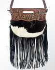 American Darling Clutch Hand Tooled Hair On Genuine Leather Women Bag Western Handbag Purse
