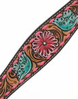 HILASON Western Horse Headstall Breast Collar & Spur Strap Tack Set American Leather Floral Carving