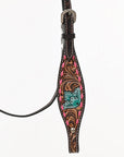 HILASON Western Horse Breast Collar Tack American Leather Floral Carving Dark Brown