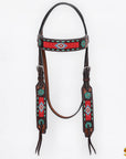HILASON Western Horse Headstall Breast Collar Spur Strap American Leather Floral