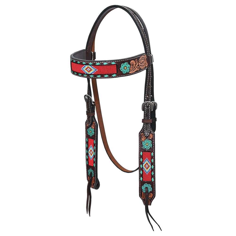 HILASON Western Horse Headstall Breast Collar Spur Strap American Leather Floral