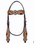 Hilason Western Horse Tack Set American Leather Sunflower