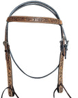 HILASON Western Horse Headstall Leather Antique Floral Headstall