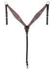 Hand-Carved Leather Western Headstall And Breast Collar Set For Training And Showing