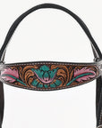 HILASON Western Horse Headstall Breast Collar Spur Strap American Leather Floral