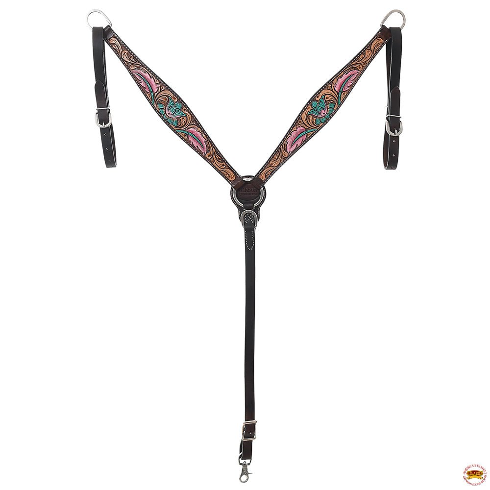 Hand-Carved Leather Western Headstall And Breast Collar Set For Training And Showing