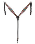 Hand-Carved Leather Western Headstall And Breast Collar Set For Training And Showing