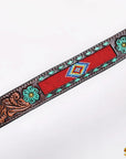 HILASON Floral Painted Beaded American Leather Horse Headstall Breast Collar