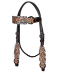Hand-Carved Leather Western Headstall And Breast Collar Set For Training And Showing