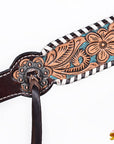 HILASON Floral Painted Beaded American Leather Horse Headstall Breast Collar