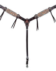 Hand-Carved Leather Western Headstall And Breast Collar Set For Training And Showing