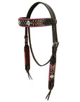 Hand-Carved Leather Western Headstall And Breast Collar Set For Training And Showing