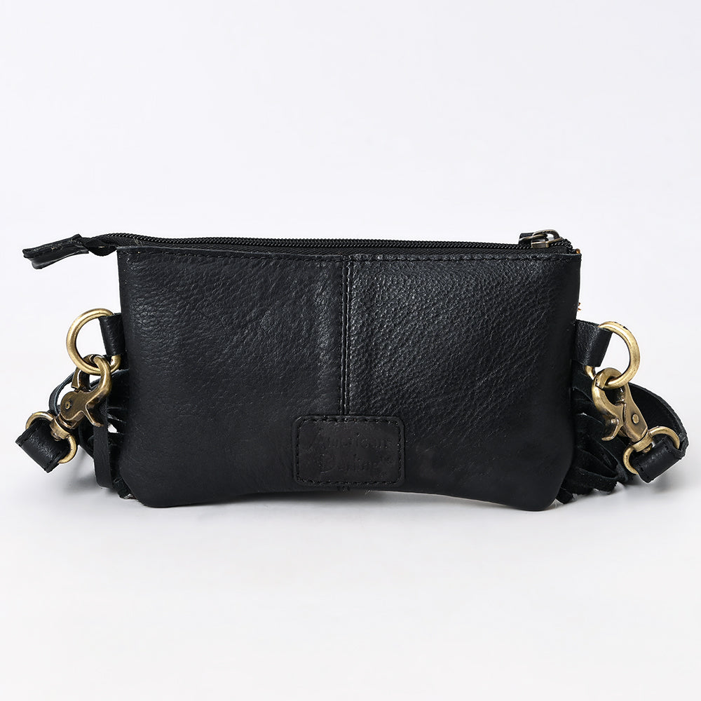 American Darling ADBG403BKW Small Crossbody Hand Tooled Hair-On Genuine Leather Women Bag Western Handbag Purse